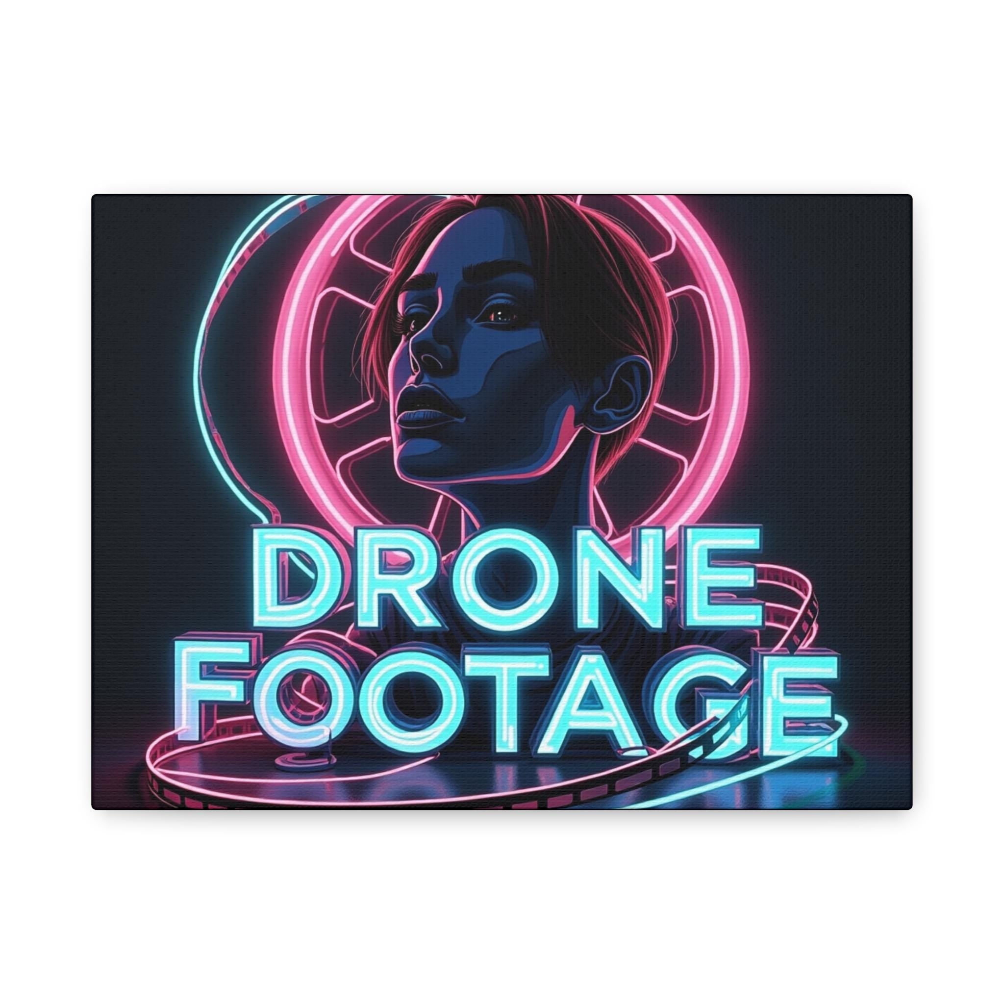 Neon Portrait "DRONE FOOTAGE" Canvas