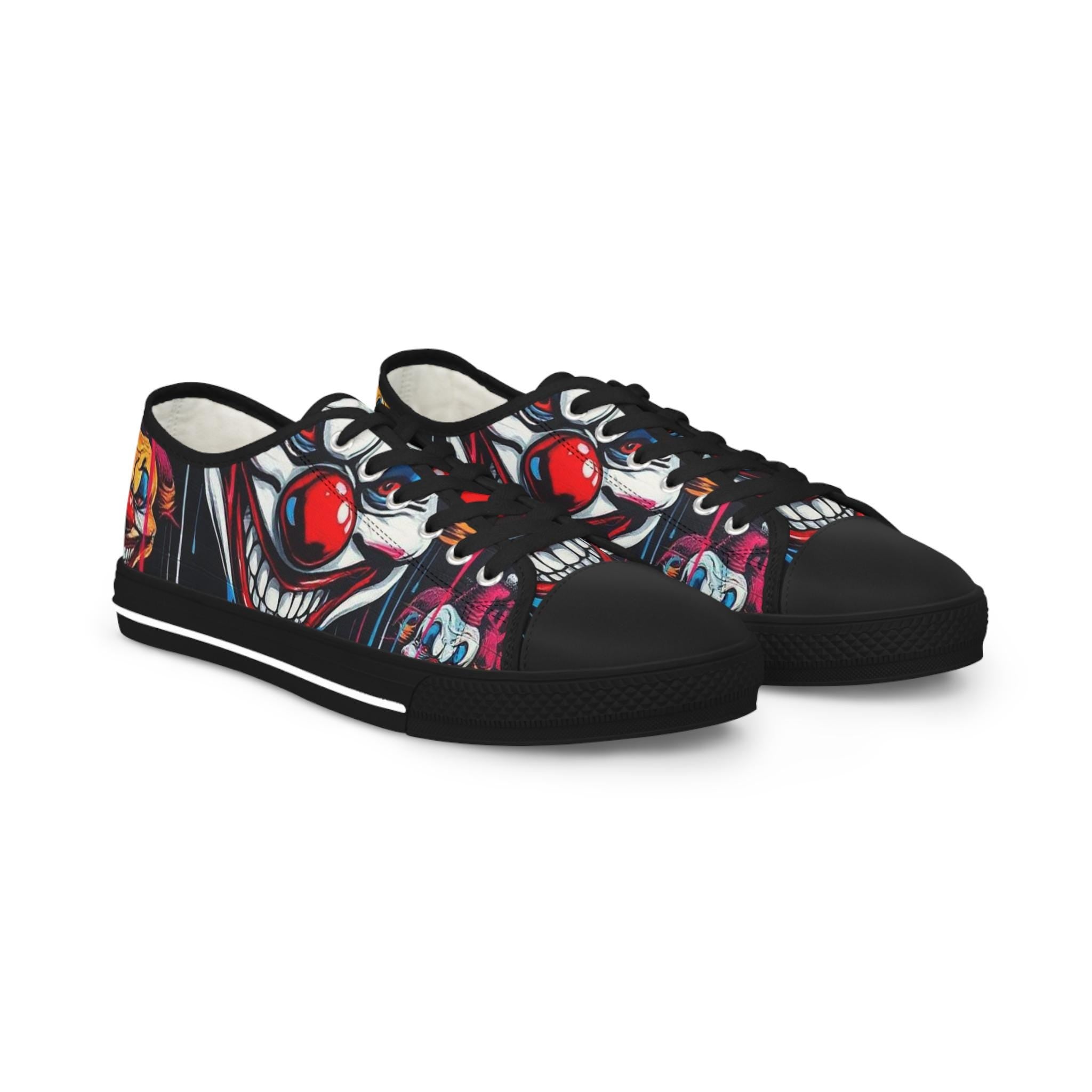 Scary Grinning Clown Sneakers | Low Top Sneakers