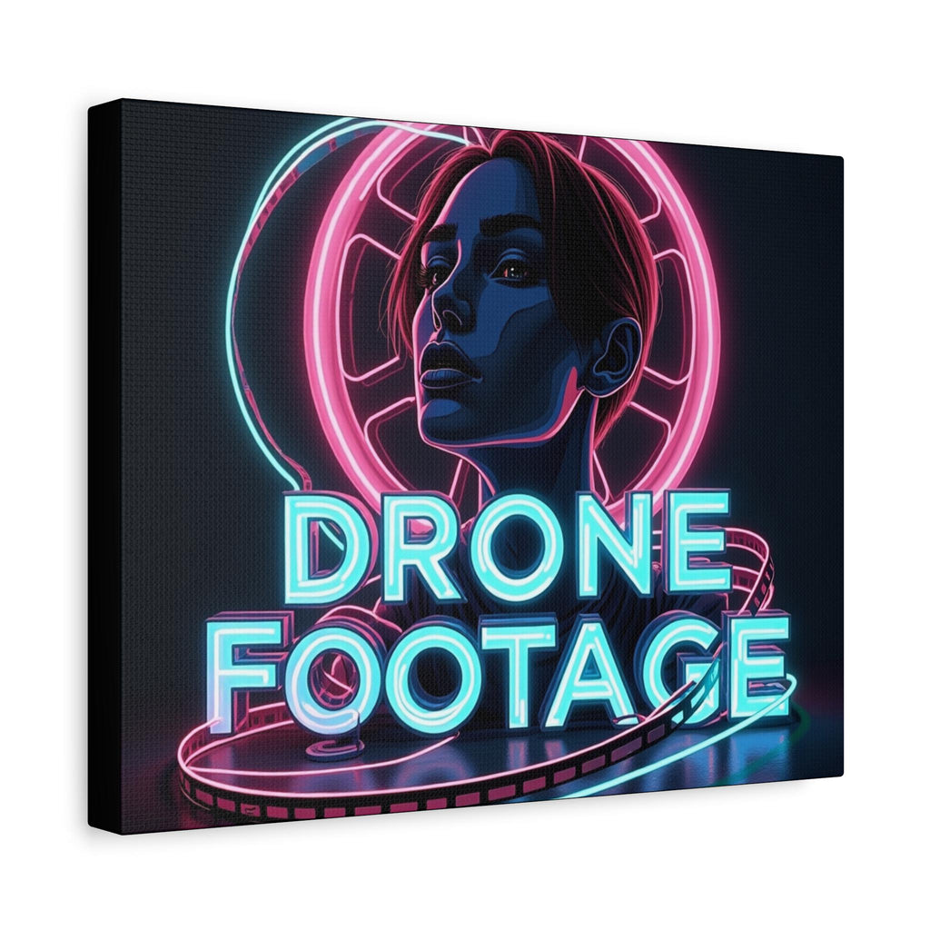 Neon Portrait "DRONE FOOTAGE" Canvas