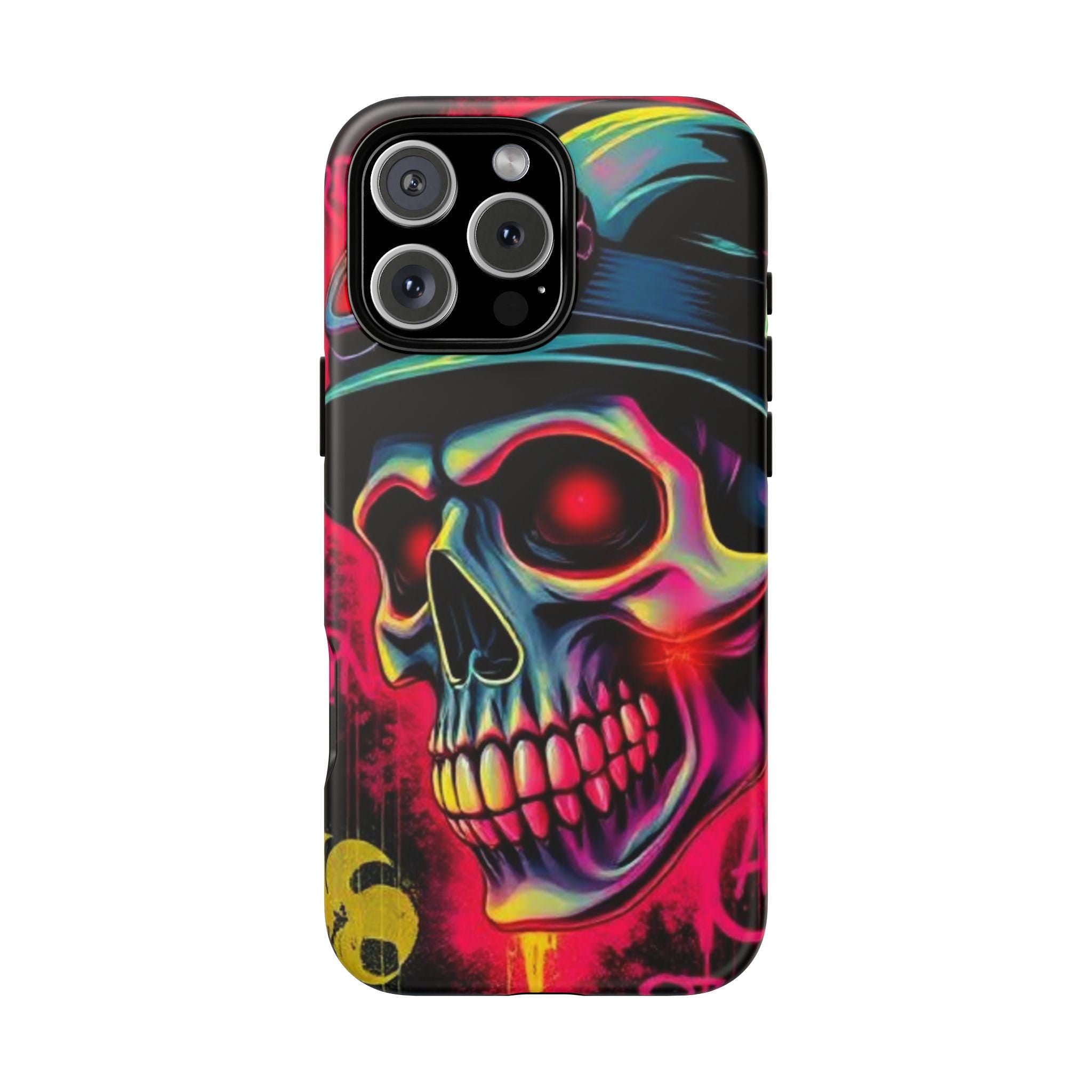Glowing Red Soldier Skull with Hat phone case | Tough Cases