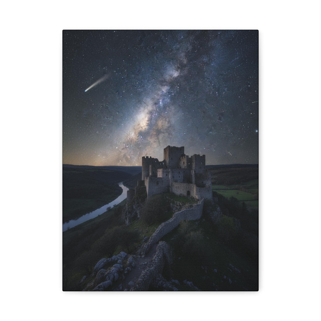 Milky Way Castle Night Sky Matte Canvas