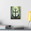 Anchor and Trident Forest Illustration Canvas | Stretched Matte Canvas
