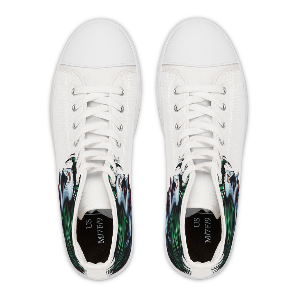 Joker Face Illustration Women's High Top Sneakers | Clown Villain Art