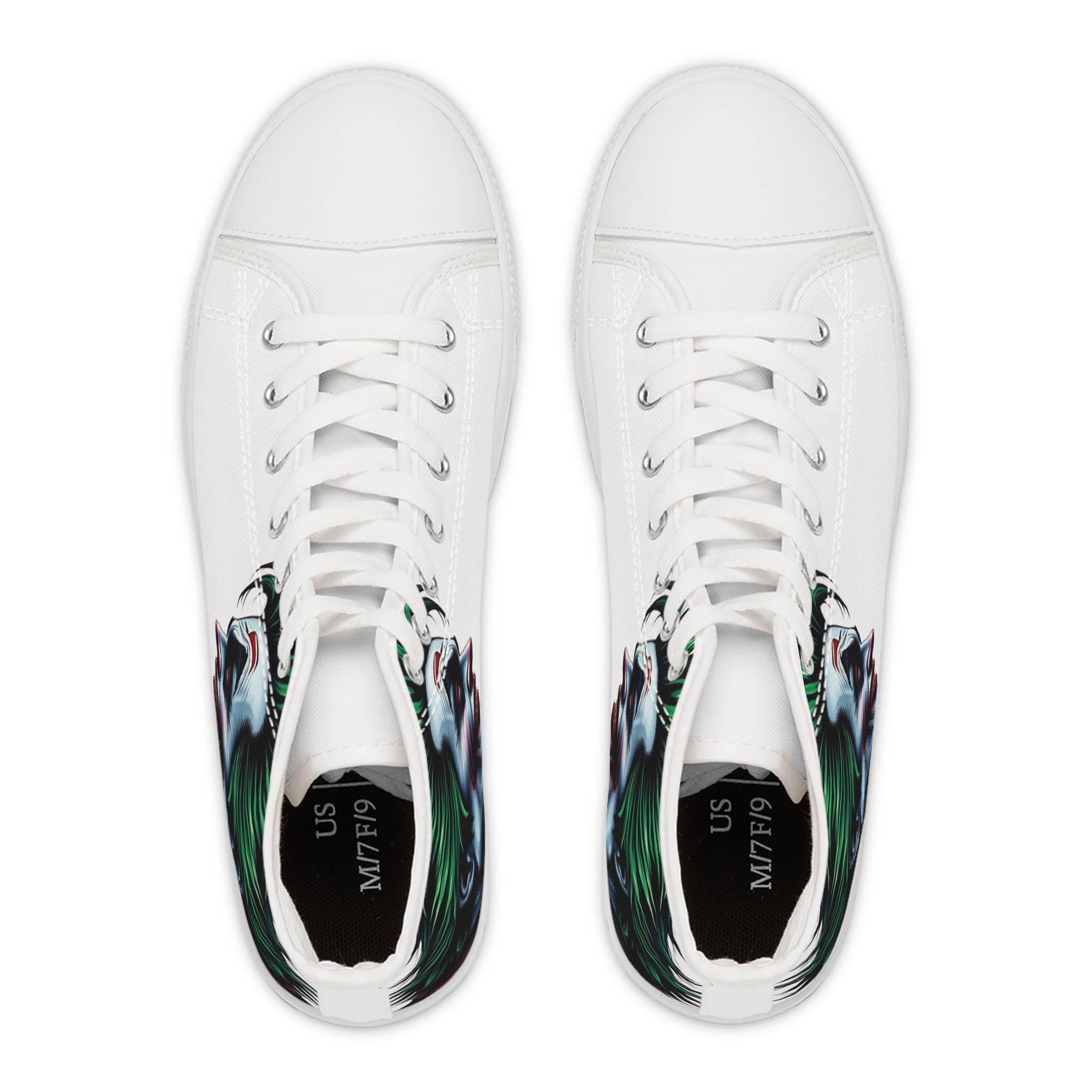 Joker Face Illustration Women's High Top Sneakers | Clown Villain Art