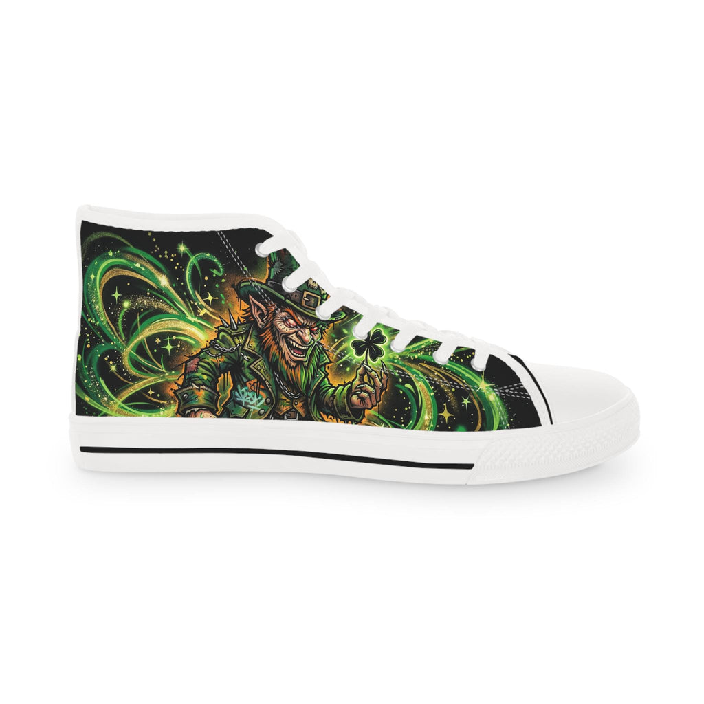 Green Evil Leprechaun High Top Sneakers | Nautical Sea Monster Shoes