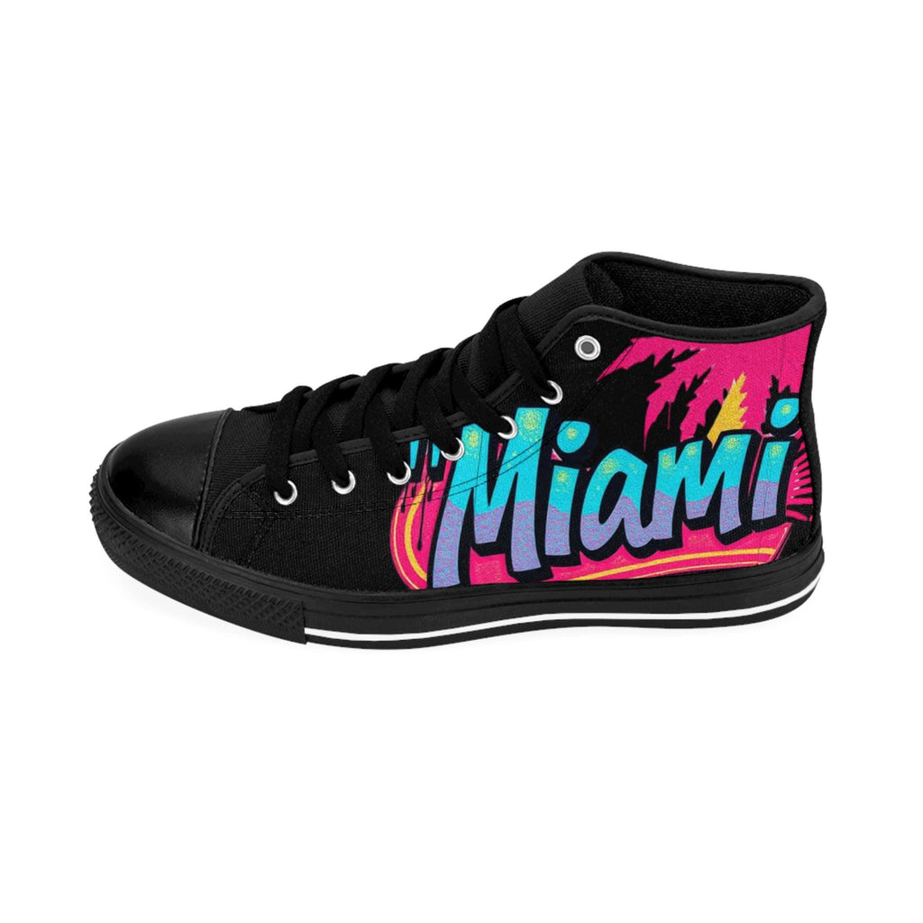 Miami Retro Palm High-Top Sneakers | Beach Vibes