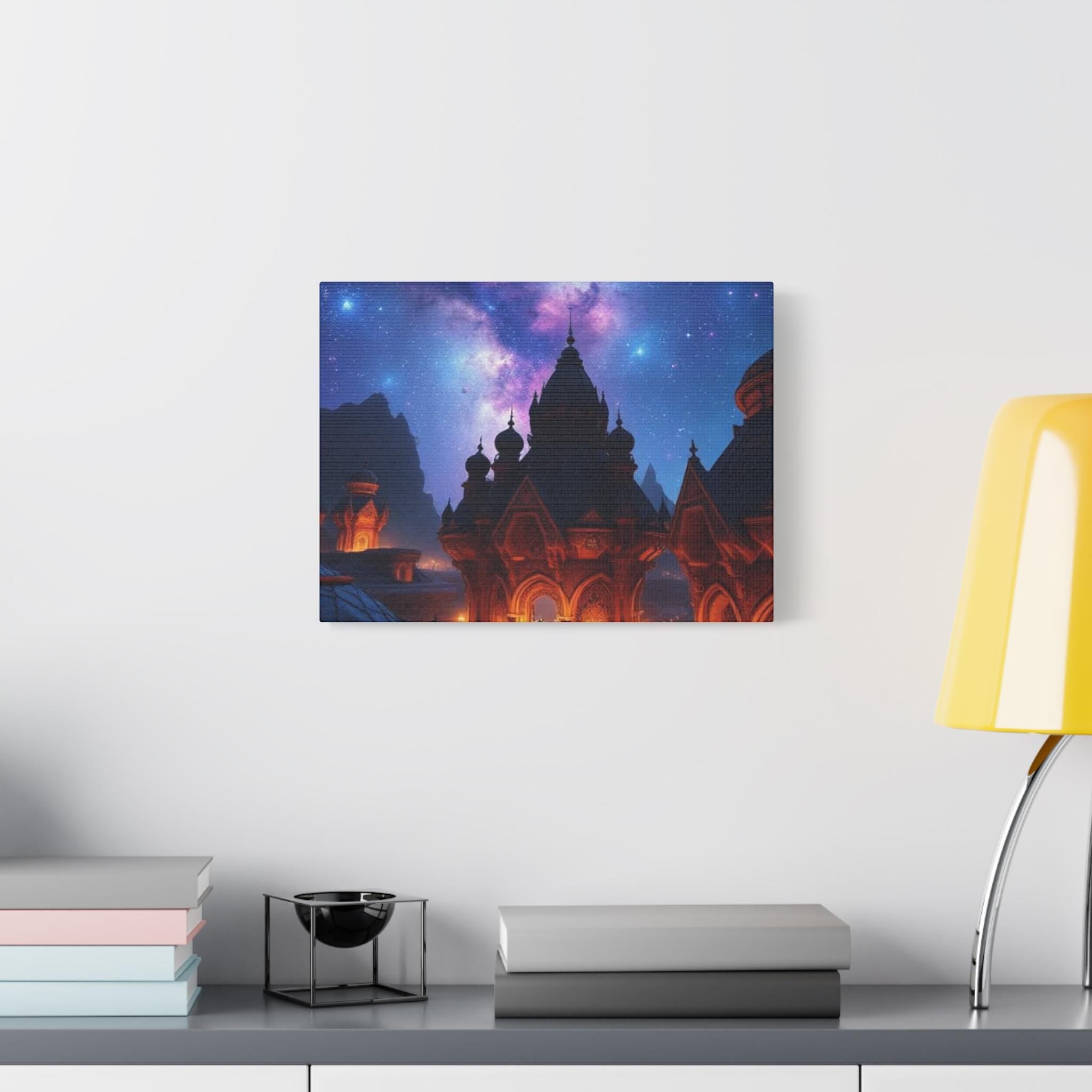 Fantasy Night Sky Palace Canvas | Matte Stretched Wall Art