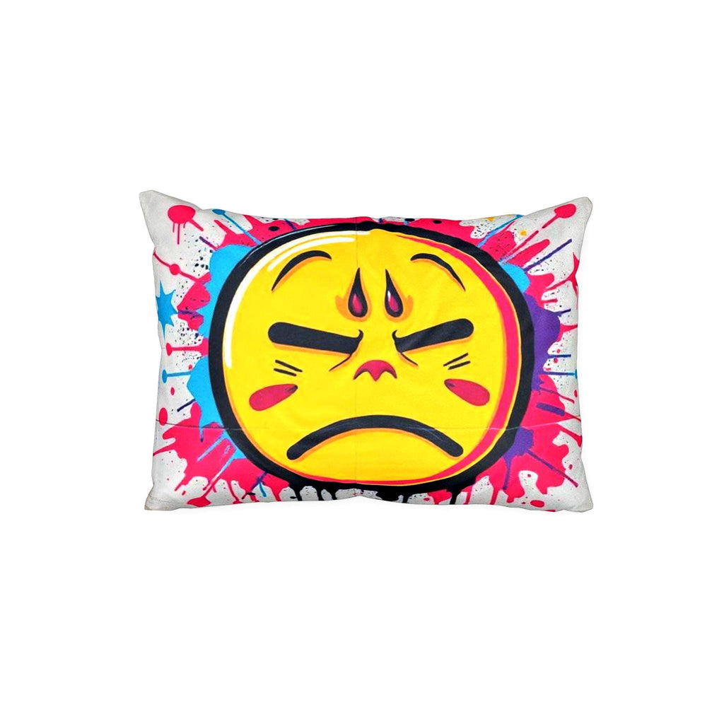 Graffiti Angry Face Cotton Pillow Sham | Urban Street Art Splash