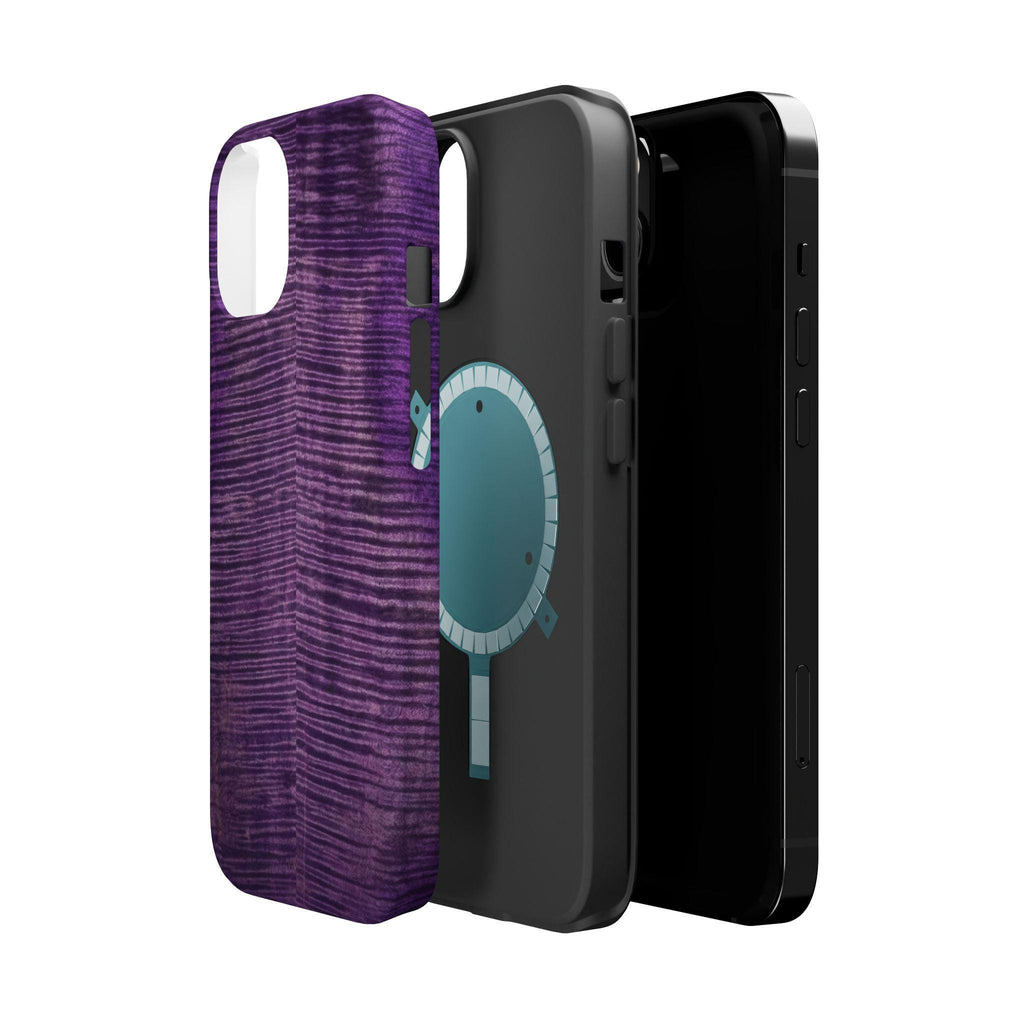Flamed Maple Purple Woodgrain Phone Case | Magnetic Impact-Resistant Case