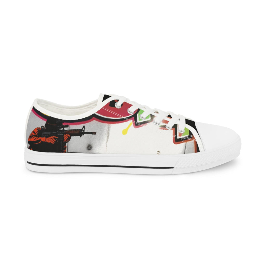 Colorful Graffiti Soldier Low Top Sneakers | Music Art Shoes