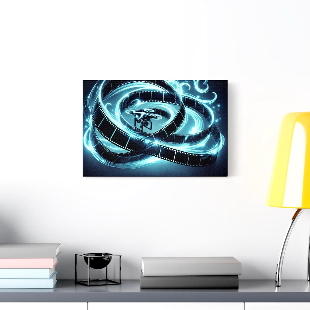 Glowing Film Reel Swirl Matte Canvas