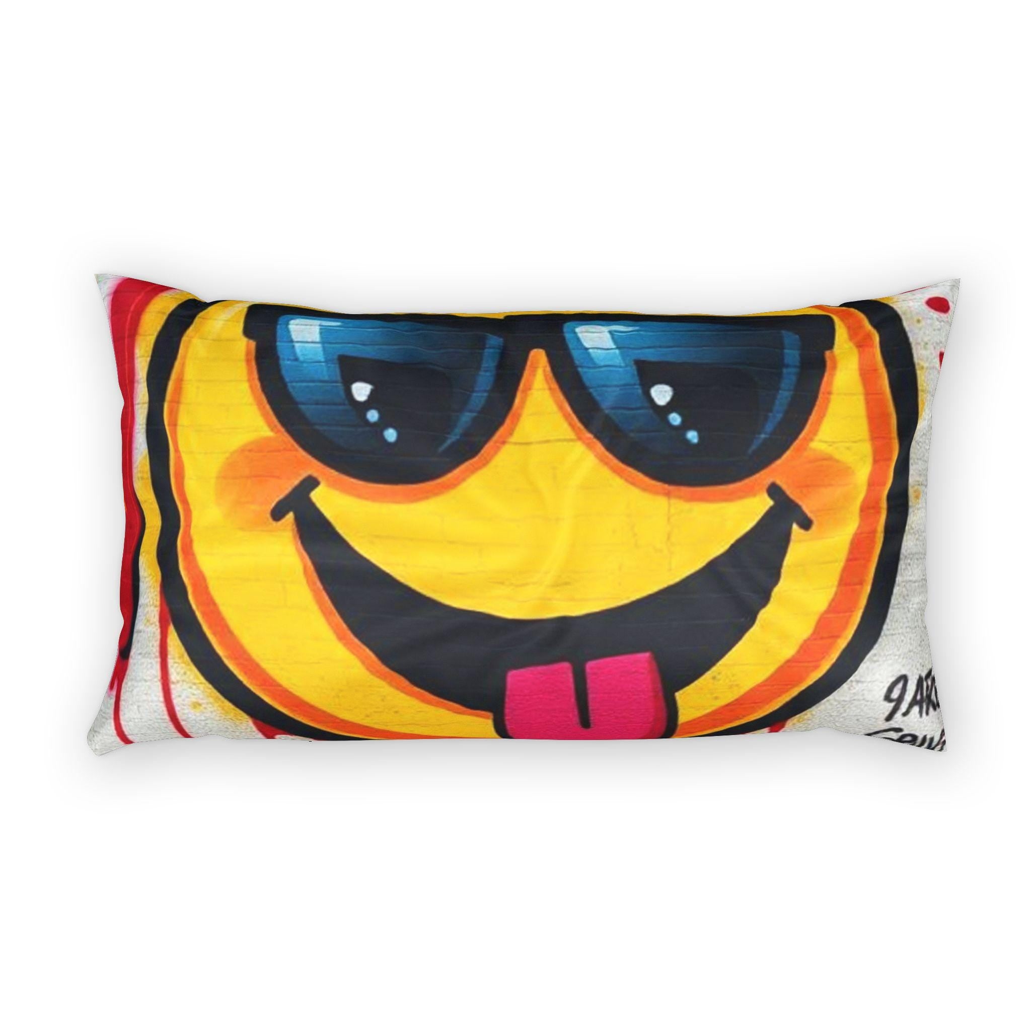 Sunglasses Tongue-Out Smiley Pillow Sham | Emoji Face Pillowcase