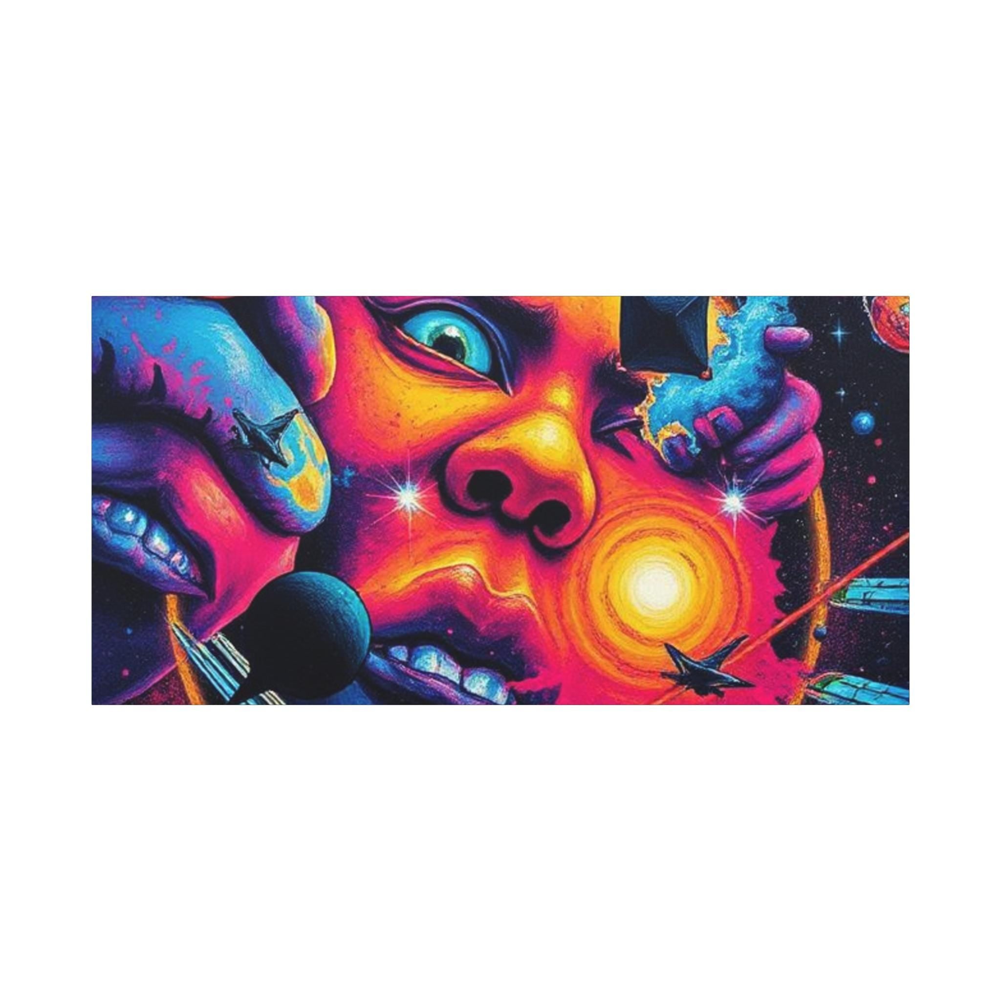 Psychedelic Cosmic Face Canvas | Matte Stretched Canvas