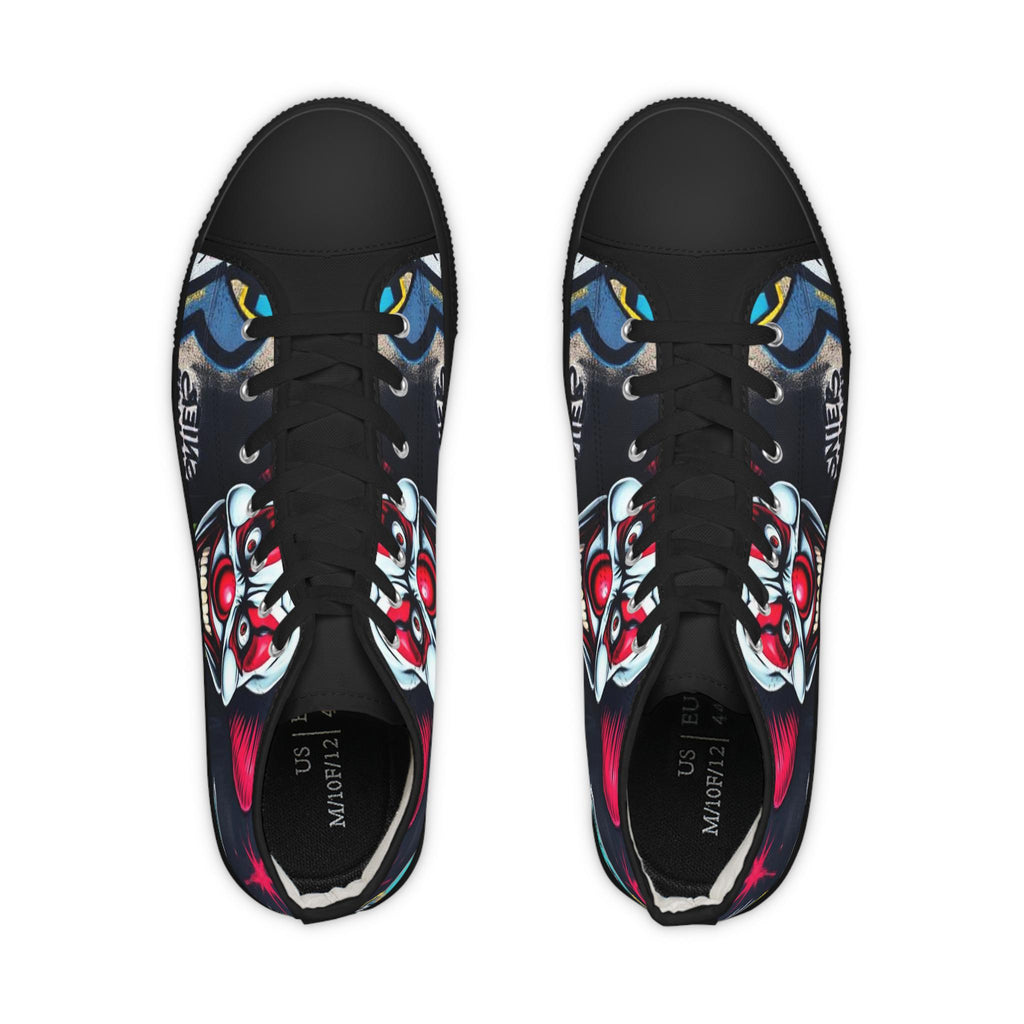 Creepy Clown Graffiti Face High Top Sneakers | Horror Skate Shoe