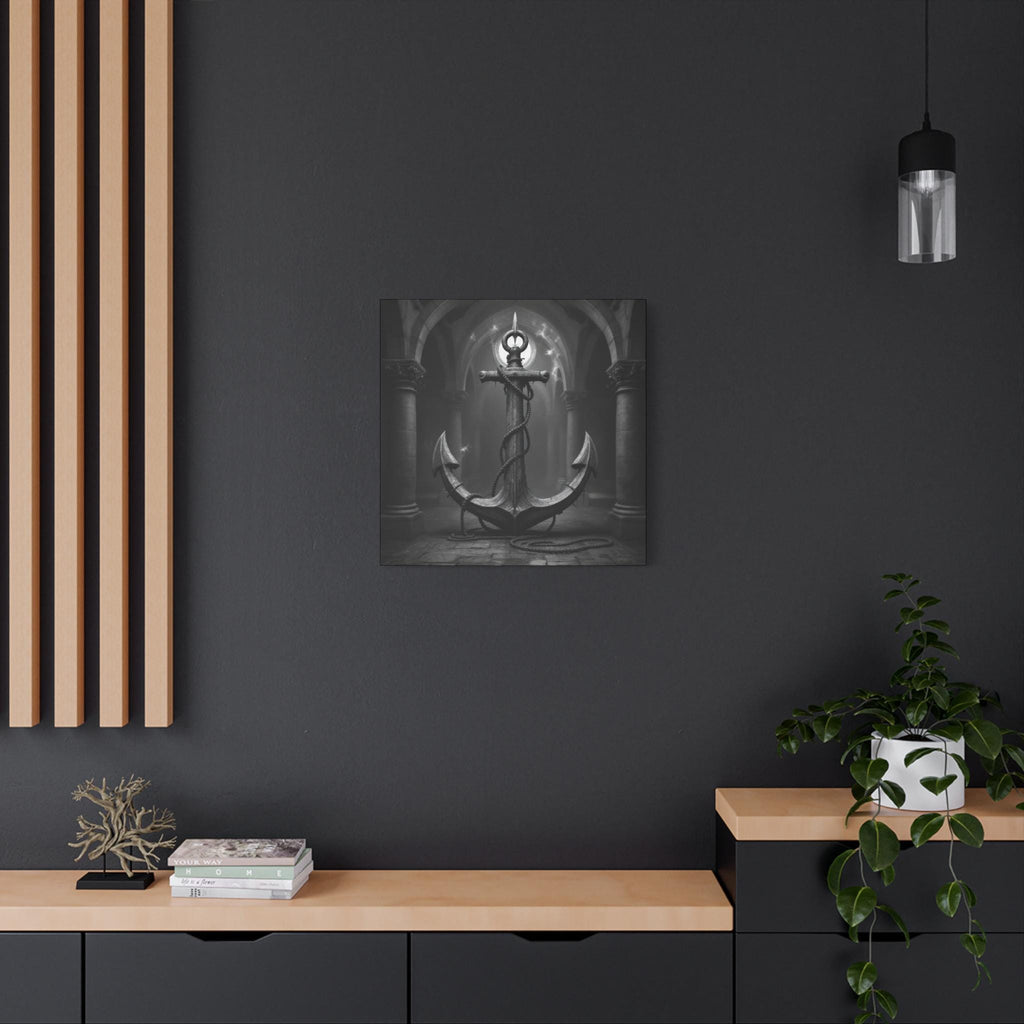 Anchor Shrine Canvas | Matte Stretched Wall Art, Gothic Nautical Decor