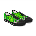 Green Paint Drip Women's Low Top Sneakers | Neon Slime Design
