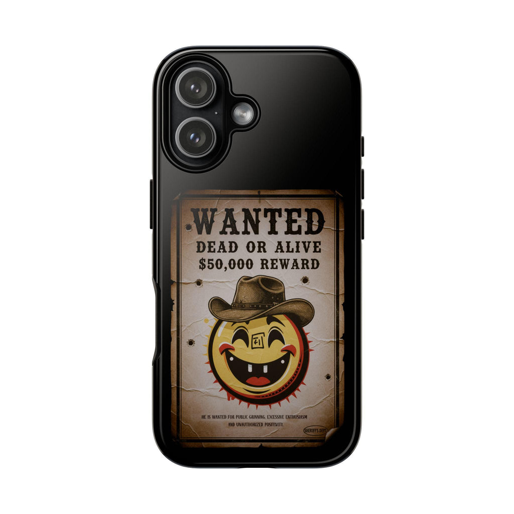 Wanted Poster Smiley Cowboy Phone Case | Western Vintage Outlaw Design