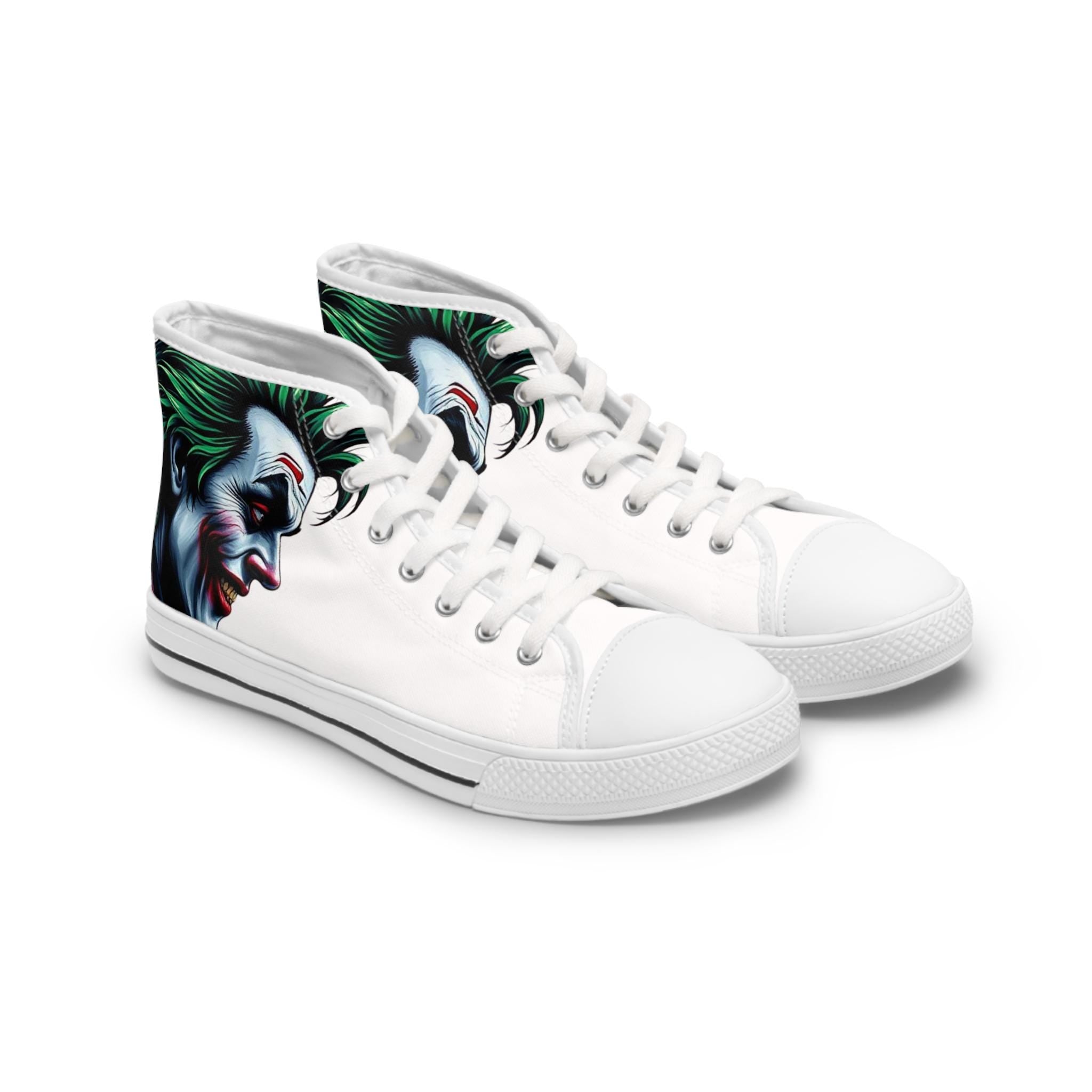 Joker Face Illustration Women's High Top Sneakers | Clown Villain Art