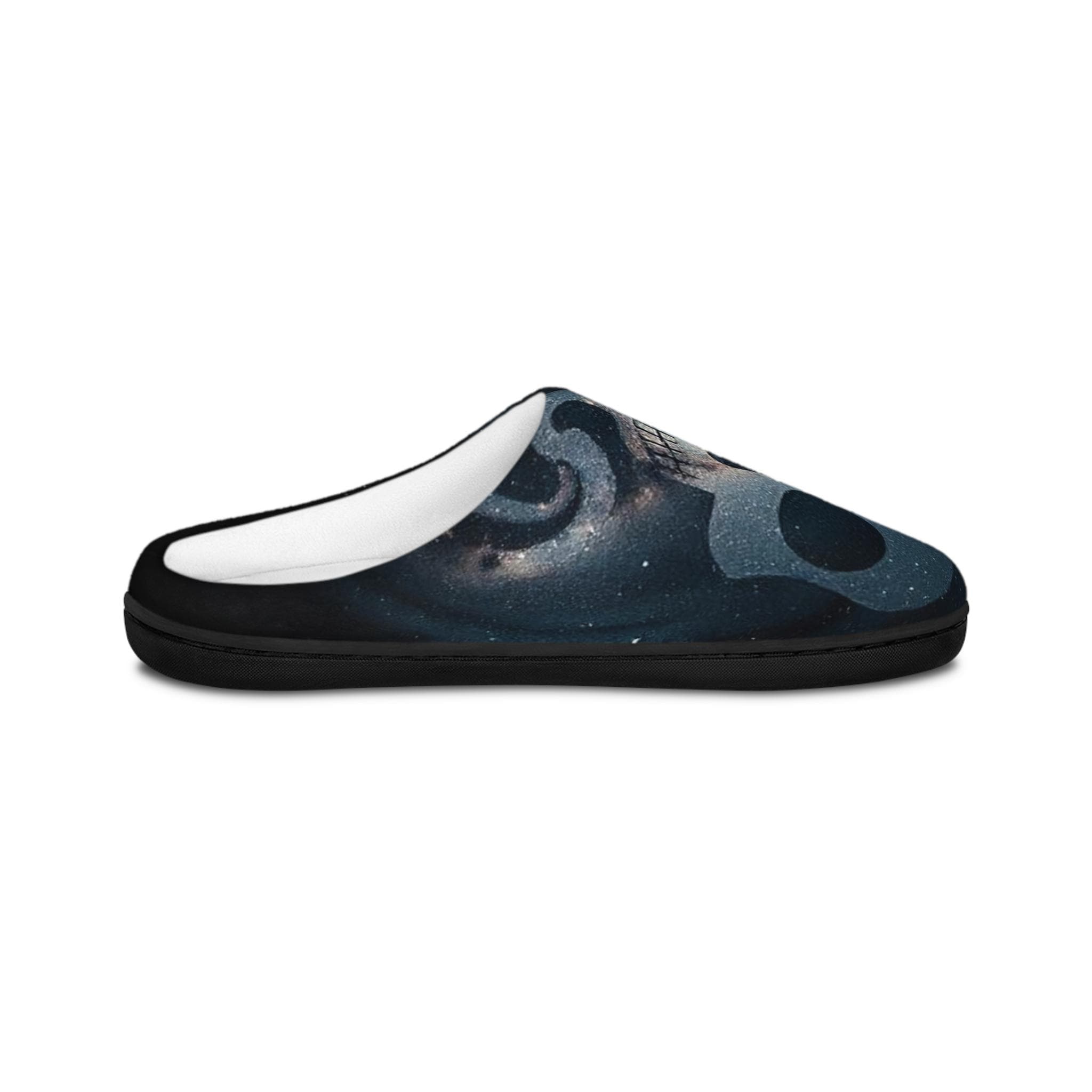 Space Skull Slippers | Men's Cozy Flannel Fleece Indoor Footwear