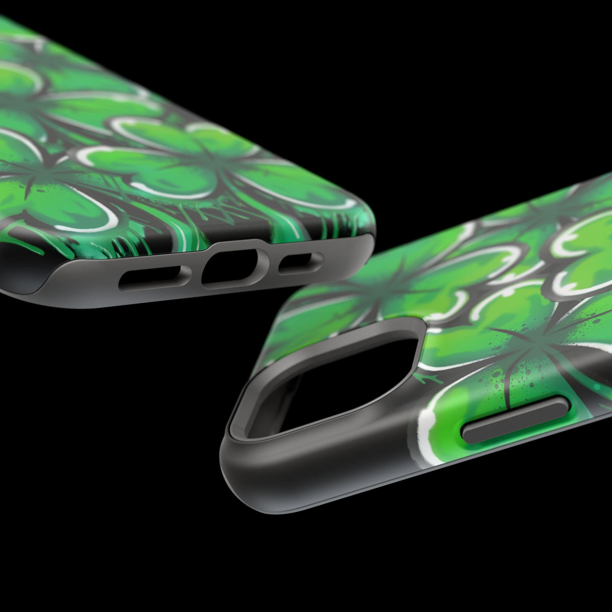 Four Leaf Clover Pattern Phone Case | Magnetic Impact-Resistant Case