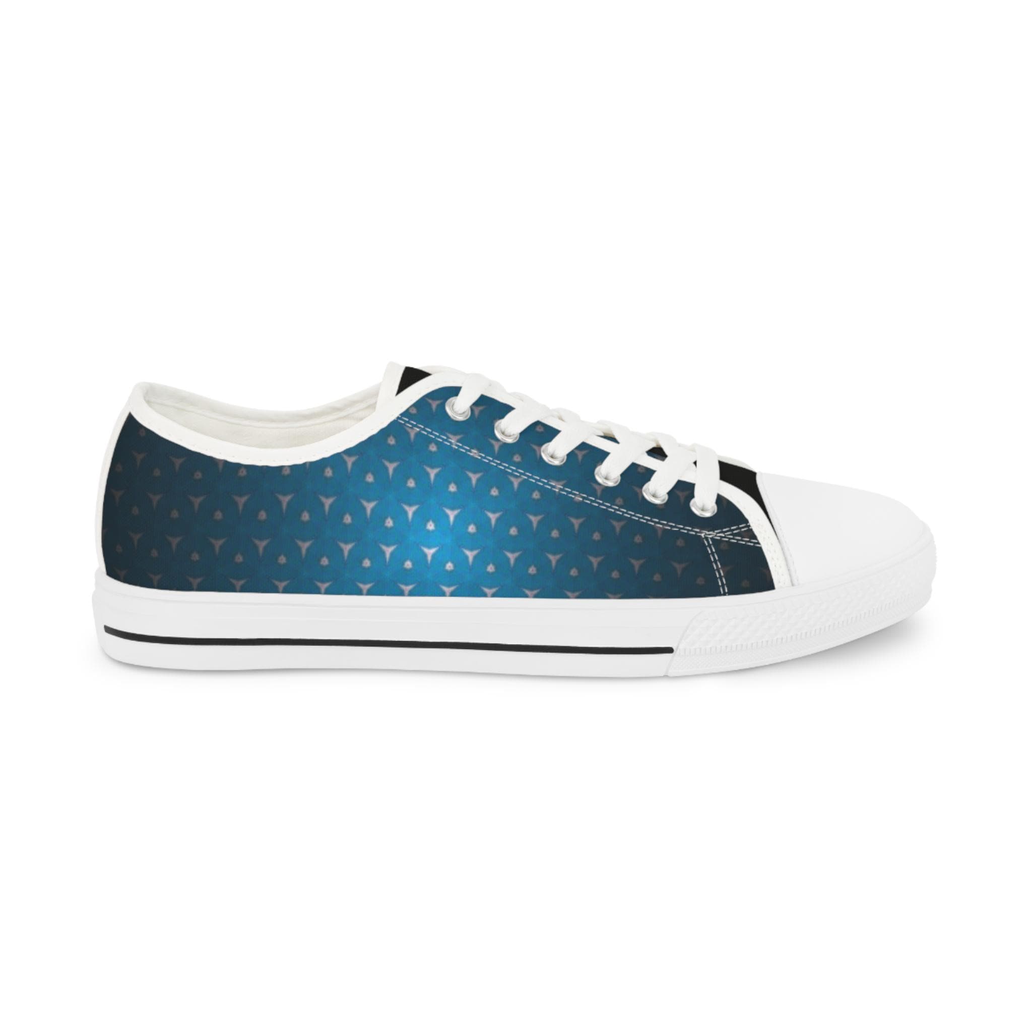 Blue Gradient Triangle Pattern Sneakers | Low Top Shoes