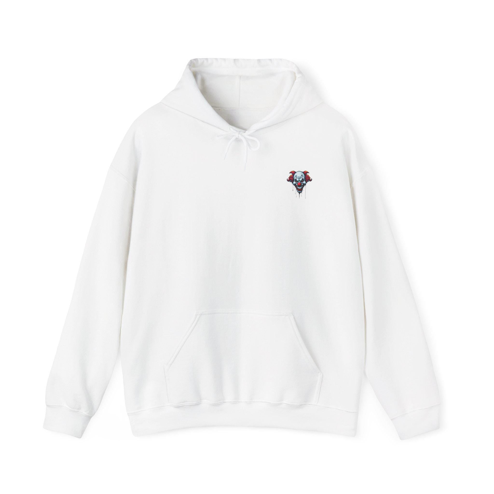 Quit Clownin Face hoodie | Skull Clown Back Graphic Hoodie