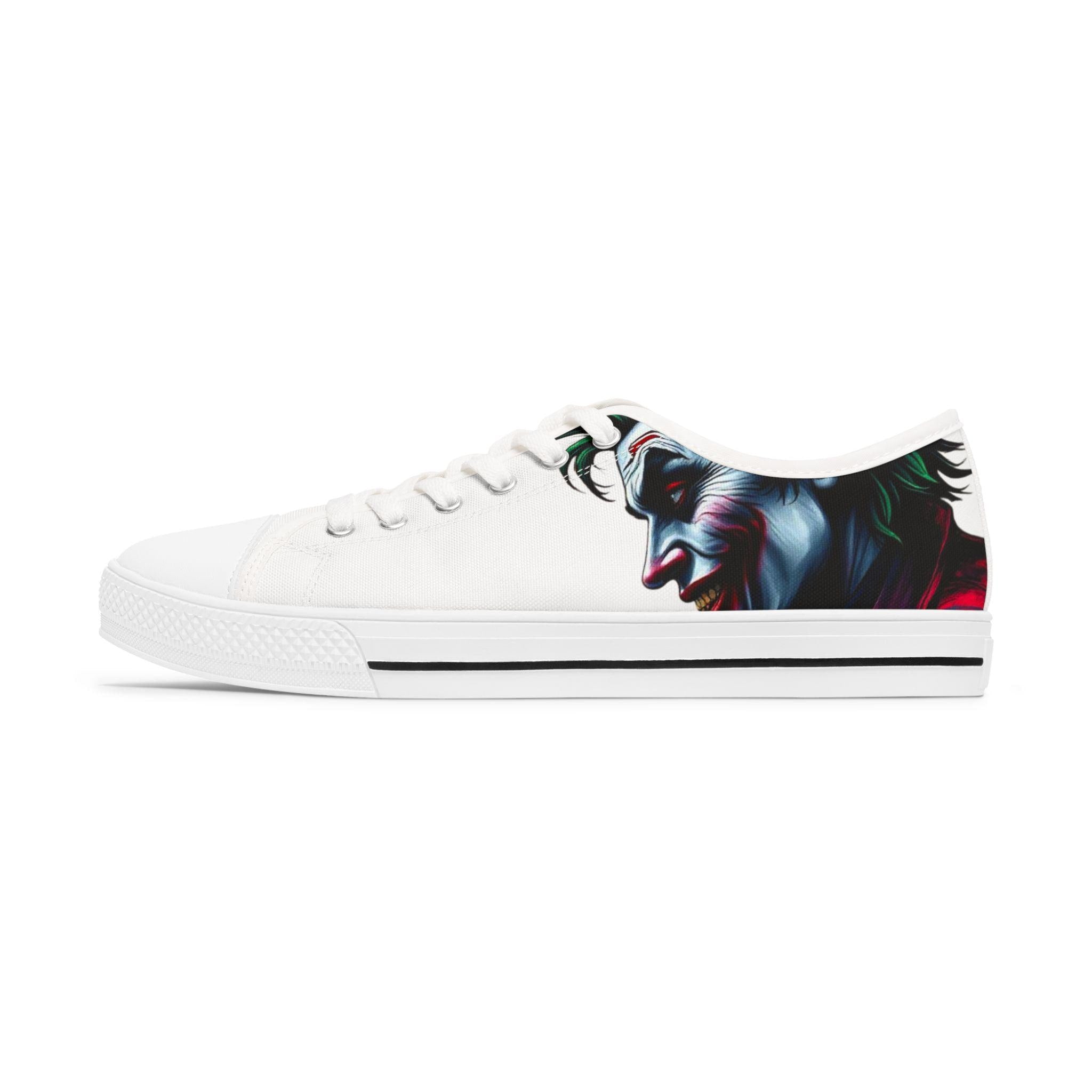 Joker Face Illustration Sneakers Women's Low Top Sneakers | Comic Villain Art