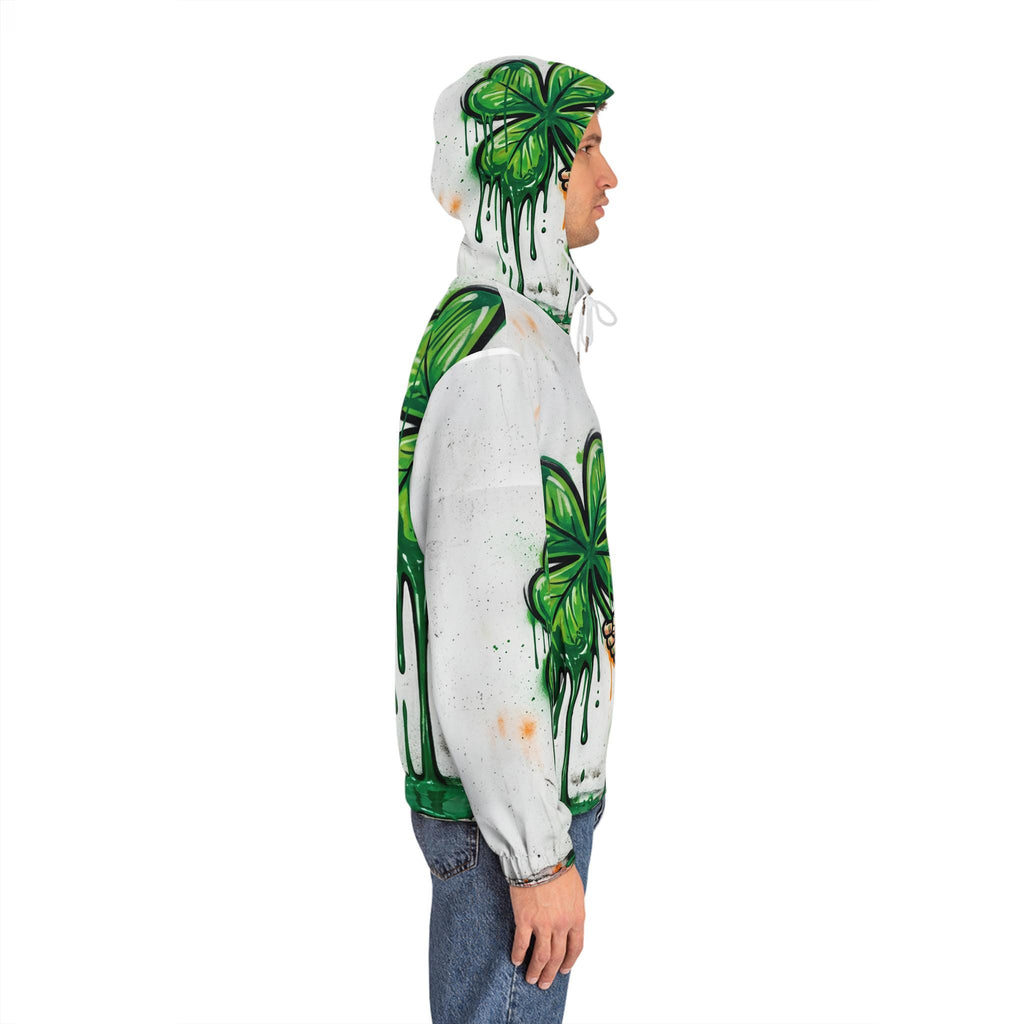 Leprechaun Shamrock Graffiti Hoodie | St. Patrick's Day Street Art Full-Zip