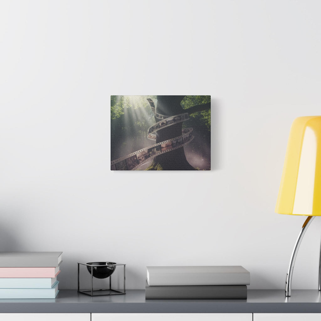 Film Reel Tree canvas | Vintage photo strip forest wall art