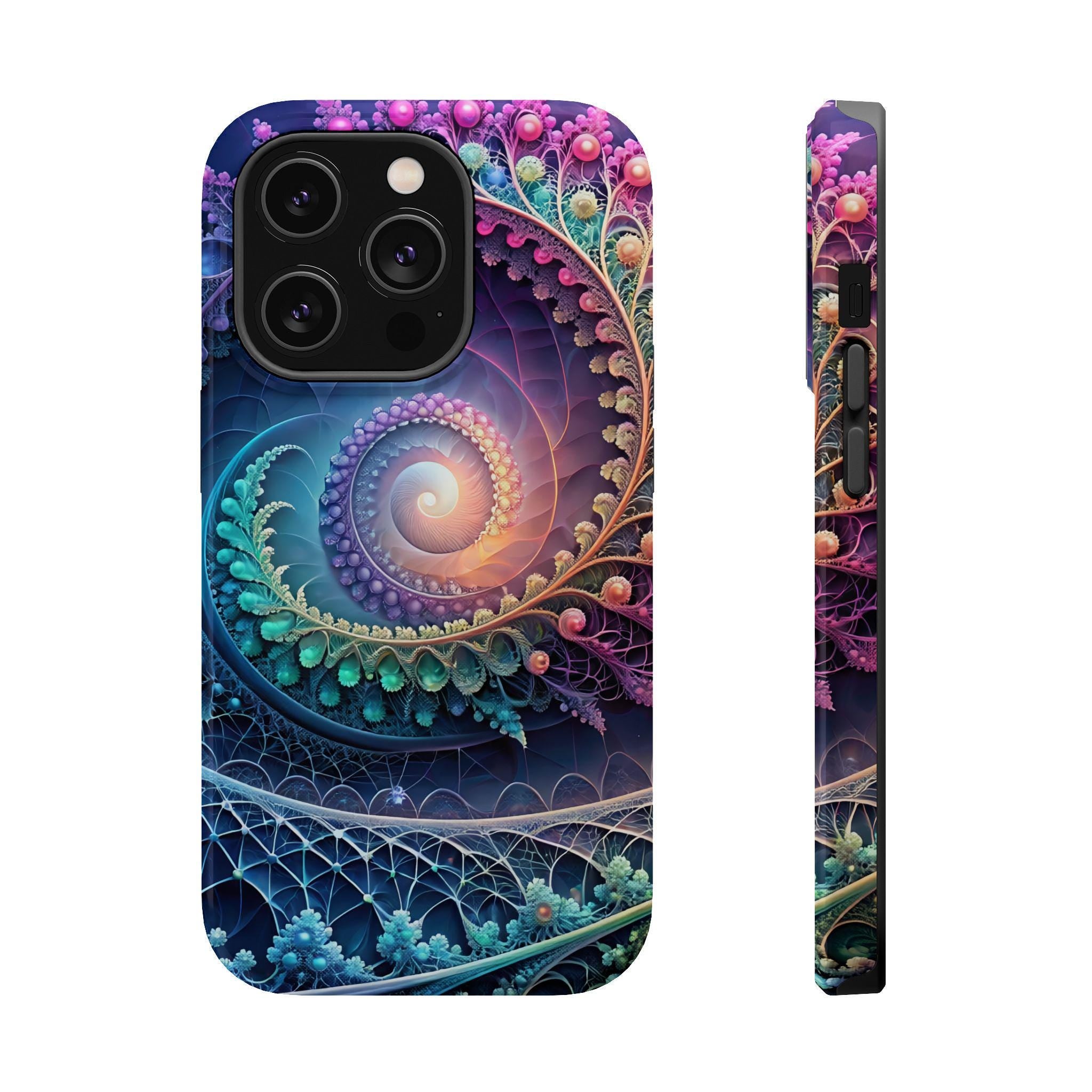 Colorful Fractal Spiral Phone Case | Magnetic Impact-Resistant Case