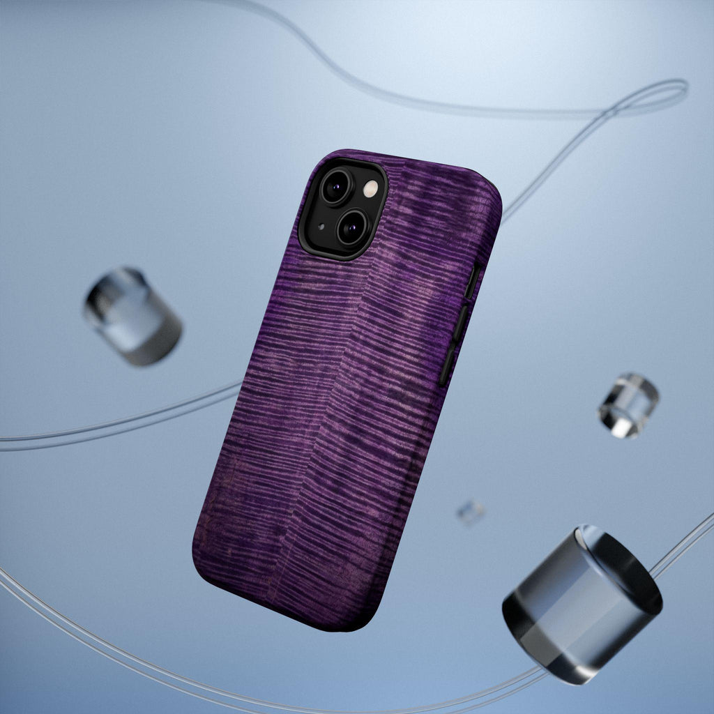 Flamed Maple Purple Woodgrain Phone Case | Magnetic Impact-Resistant Case