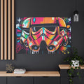 Neon Graffiti Space Trooper Canvas | Matte Stretched Wall Art
