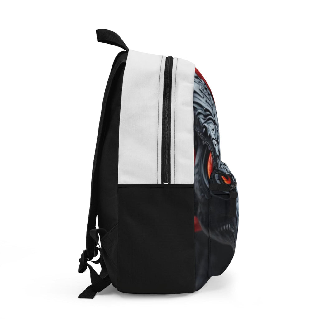 Red-Eyed Dragon Face Backpack | Fantasy Creature Print