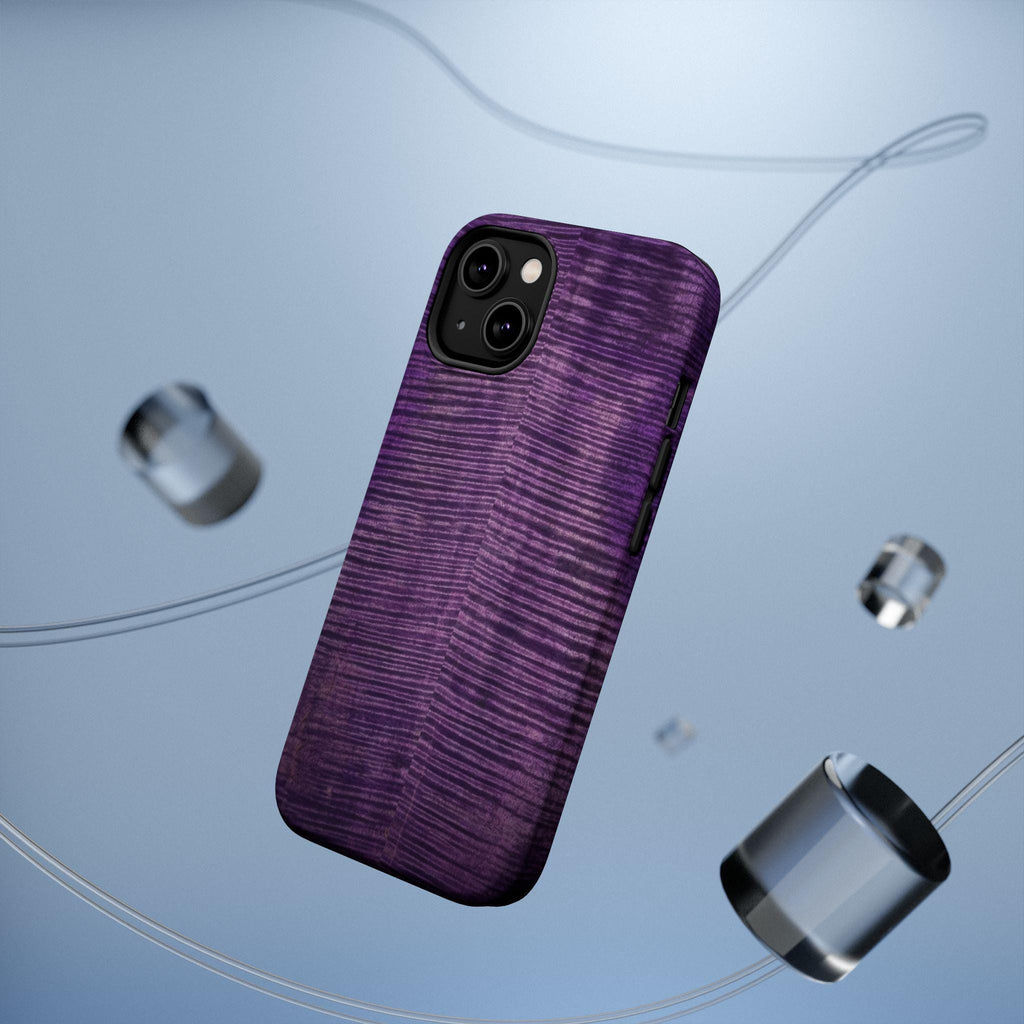 Flamed Maple Purple Woodgrain Phone Case | Magnetic Impact-Resistant Case