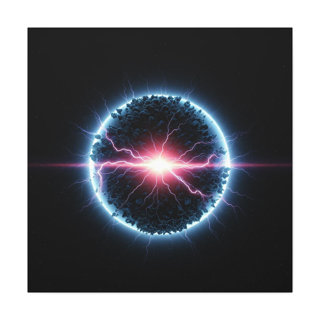 Neon Electric Orb Matte Canvas