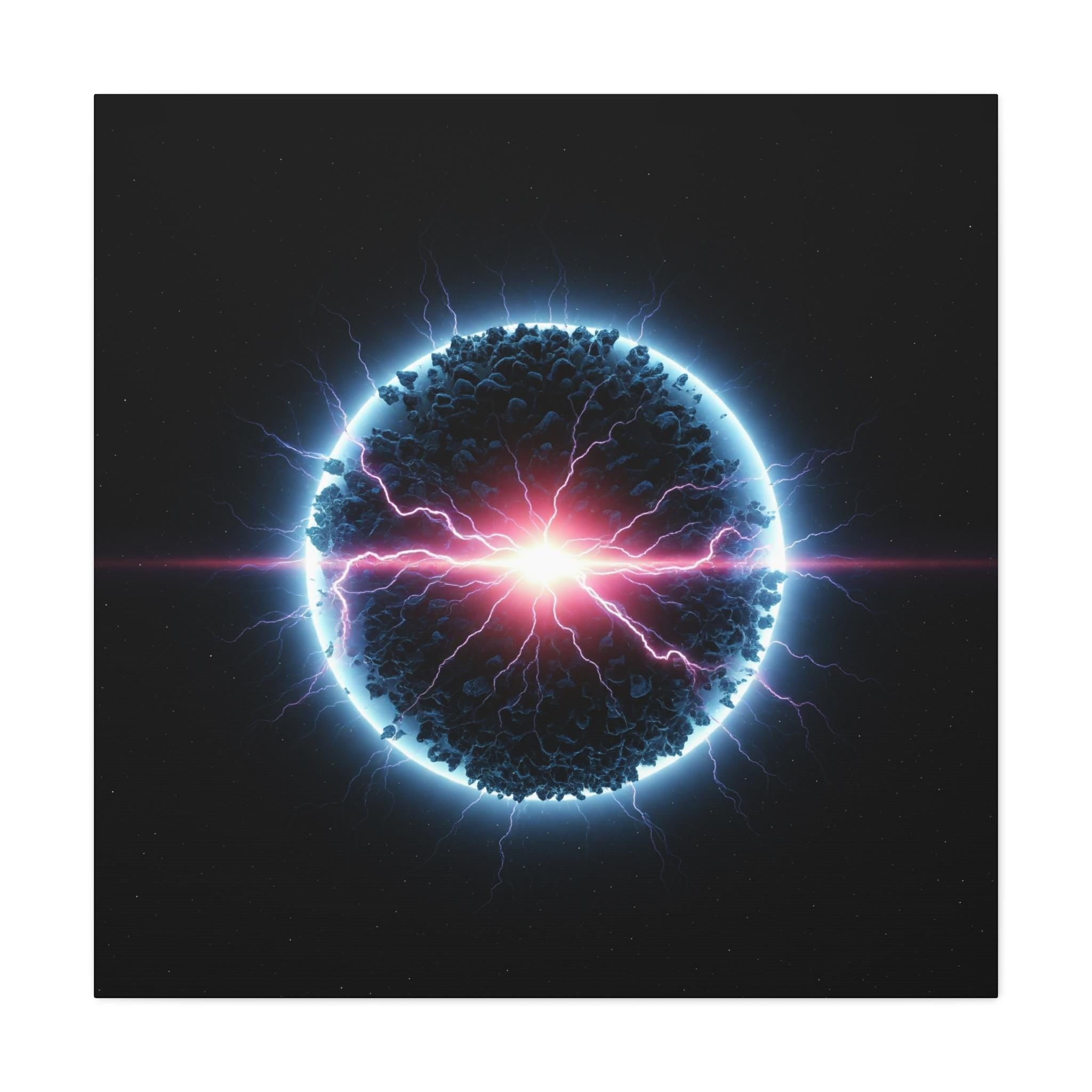 Neon Electric Orb Matte Canvas