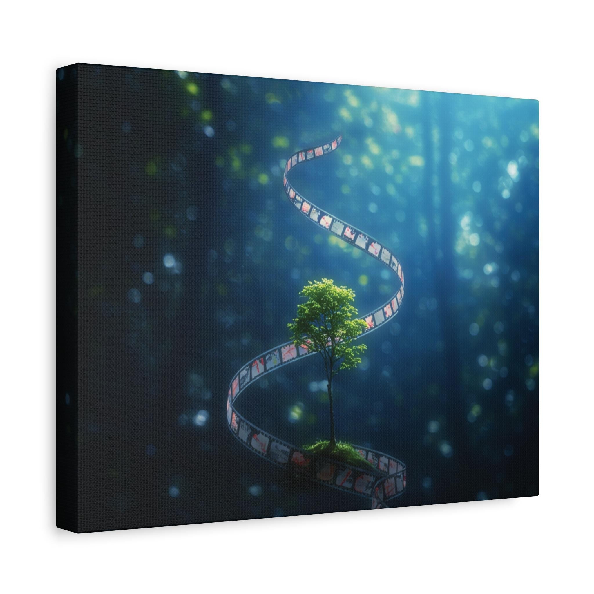 Spiral Filmstrip Tree Canvas
