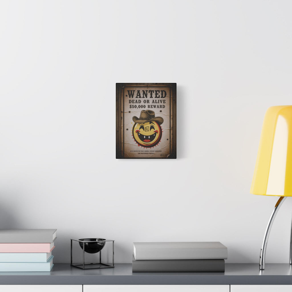 Smiley Cowboy Wanted Poster Canvas