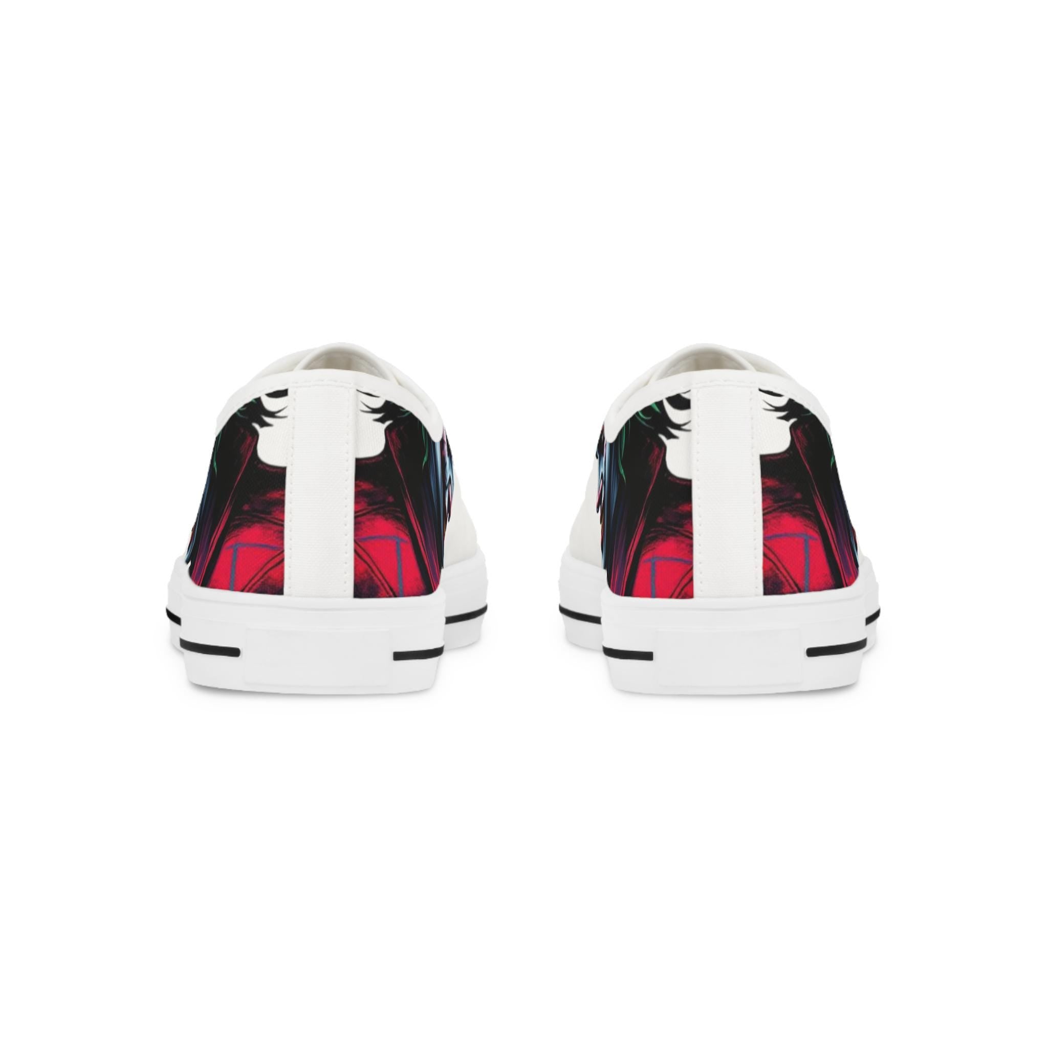 Joker Face Illustration Low Top Sneakers | Comic Villain Artwork