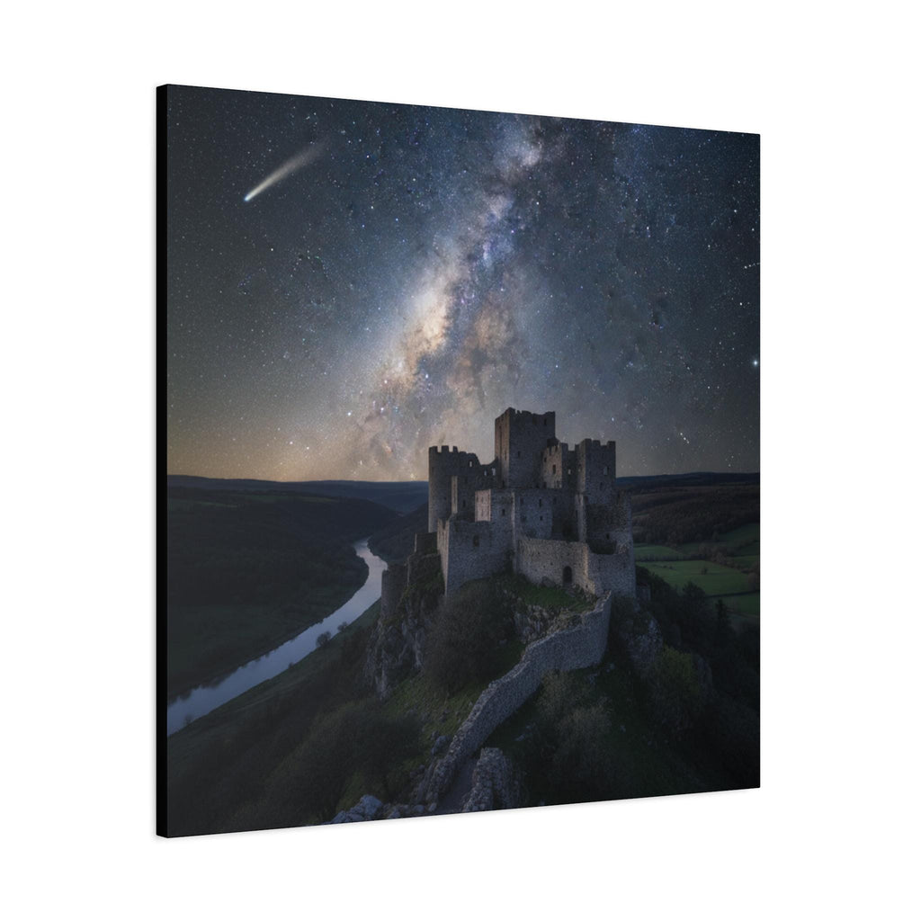 Milky Way Castle Night Sky Matte Canvas