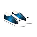 Blue Gradient Triangle Pattern Sneakers | Low Top Canvas Shoes