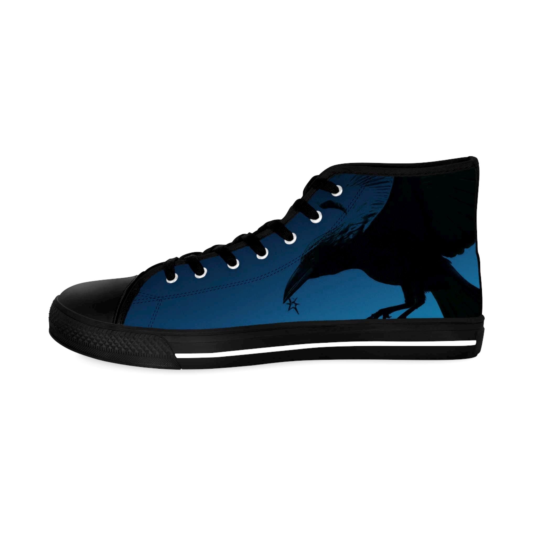 Blue Gradient Silhouette High Top Sneakers | Men's Canvas Shoes