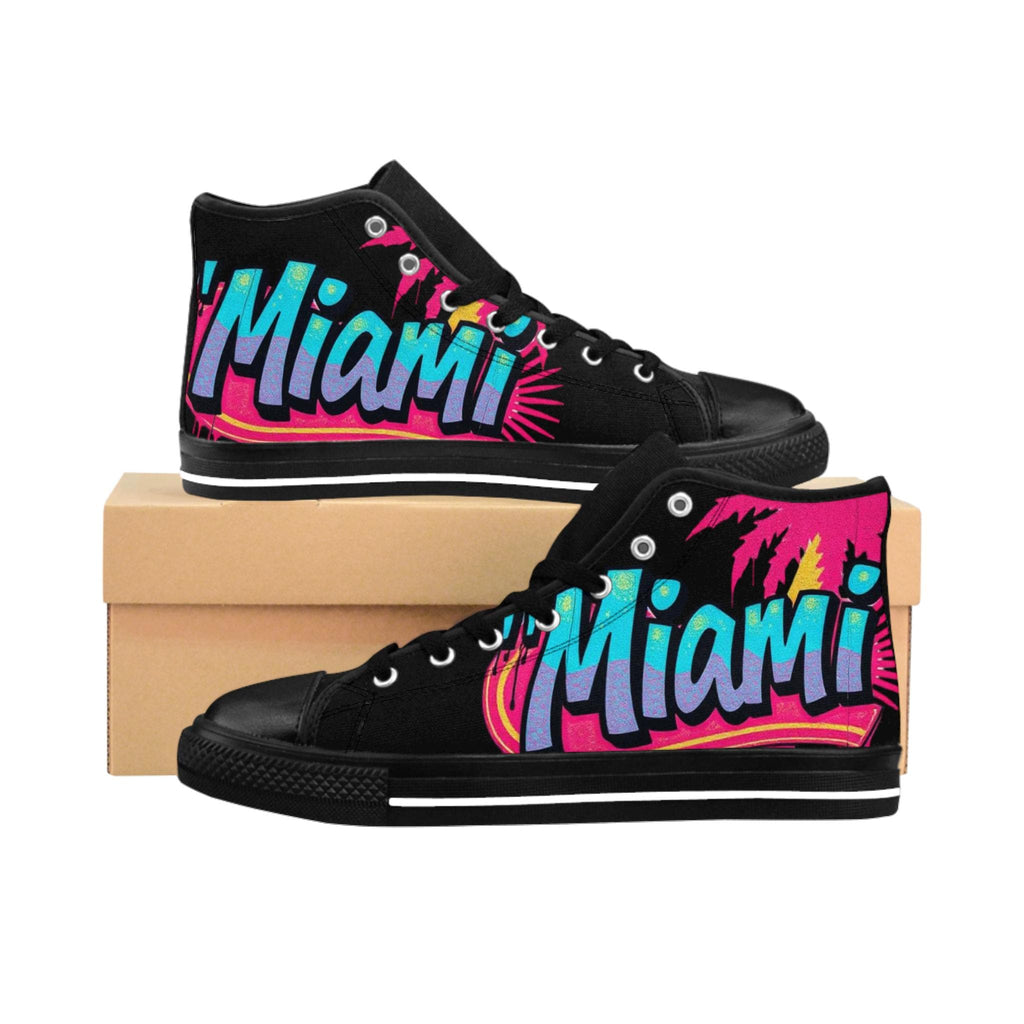 Miami Retro Palm High-Top Sneakers | Beach Vibes