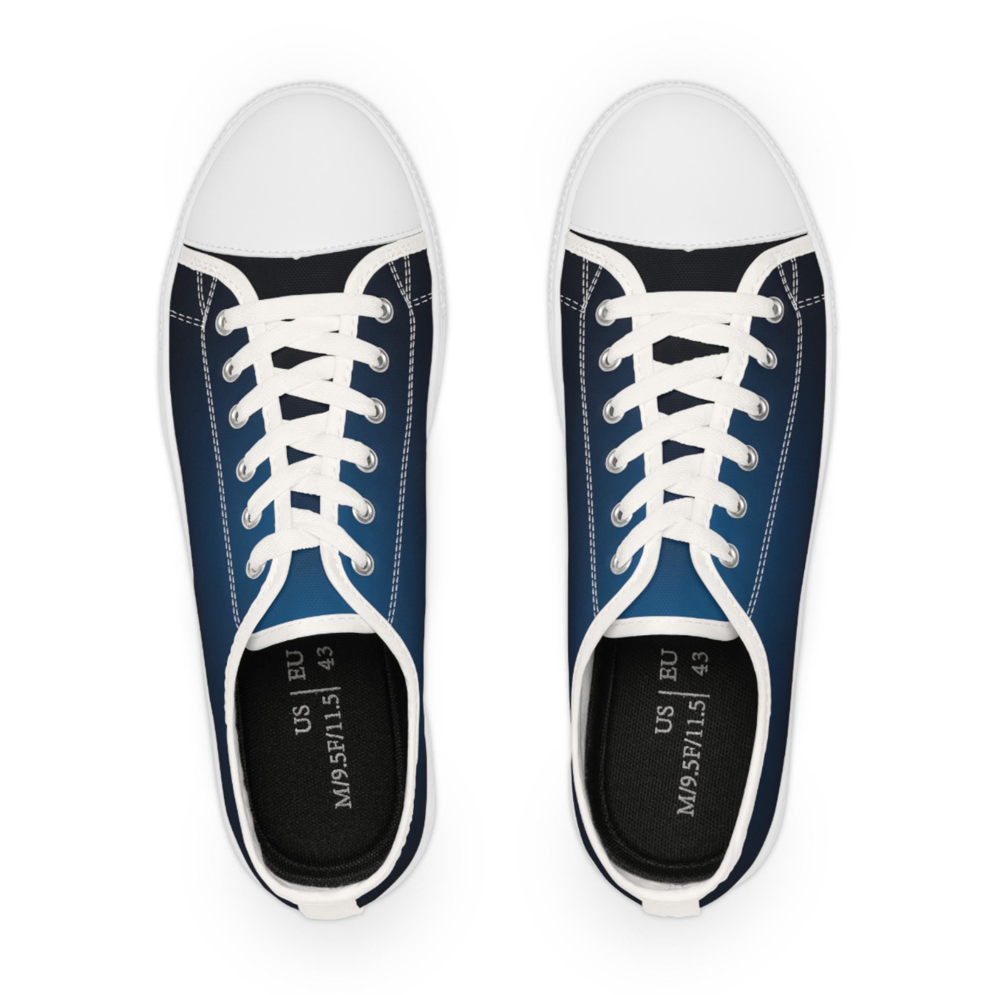 Blue Fade Low Top Sneakers | Casual Canvas Shoes, Lace-Up Trainers