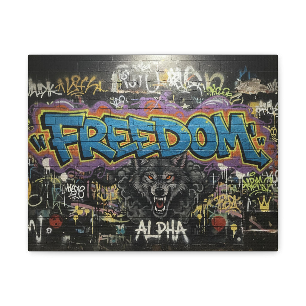Freedom Wolf Graffiti Matte Canvas
