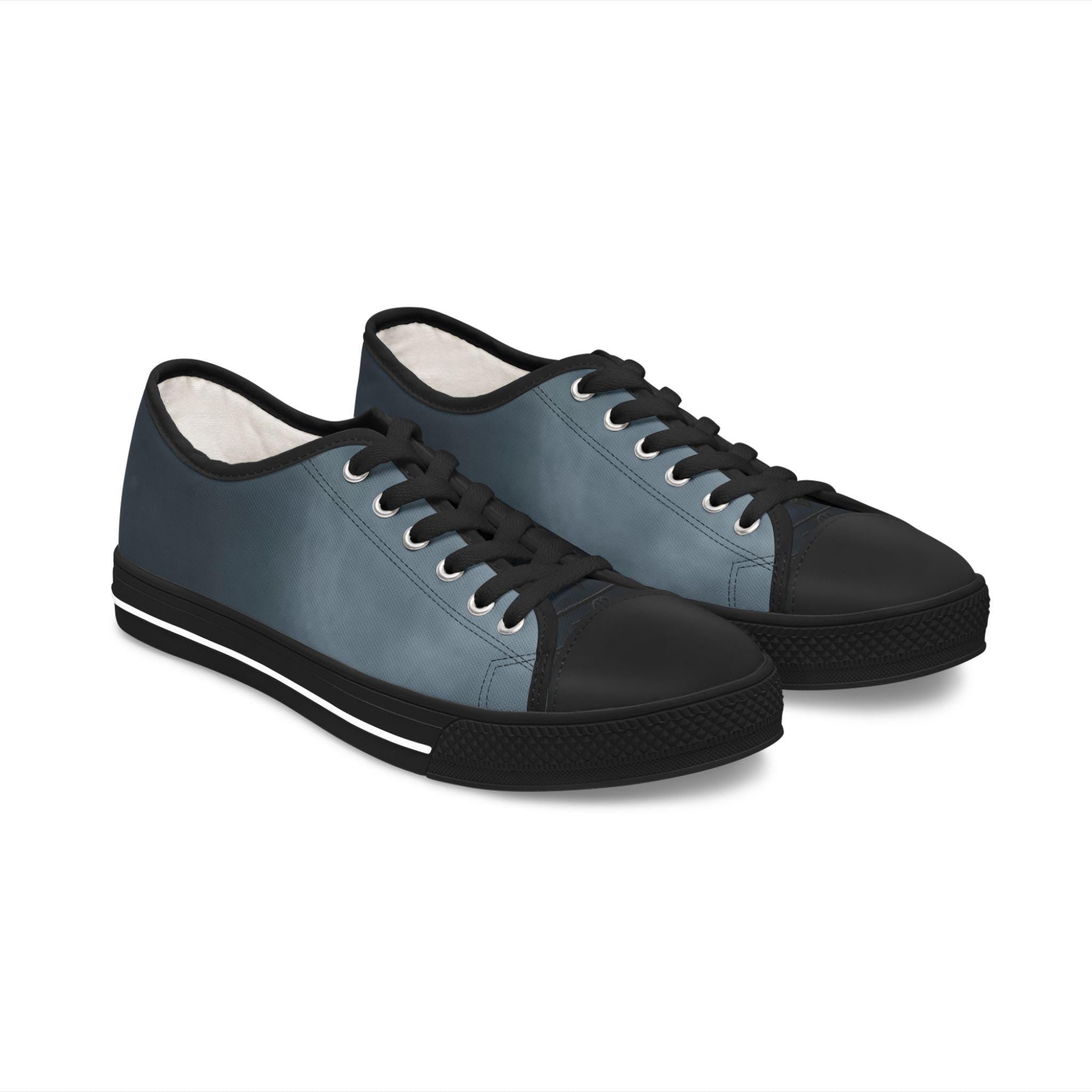 Classic Slate Ombre Women's Low Top Sneakers | Casual Canvas Shoes