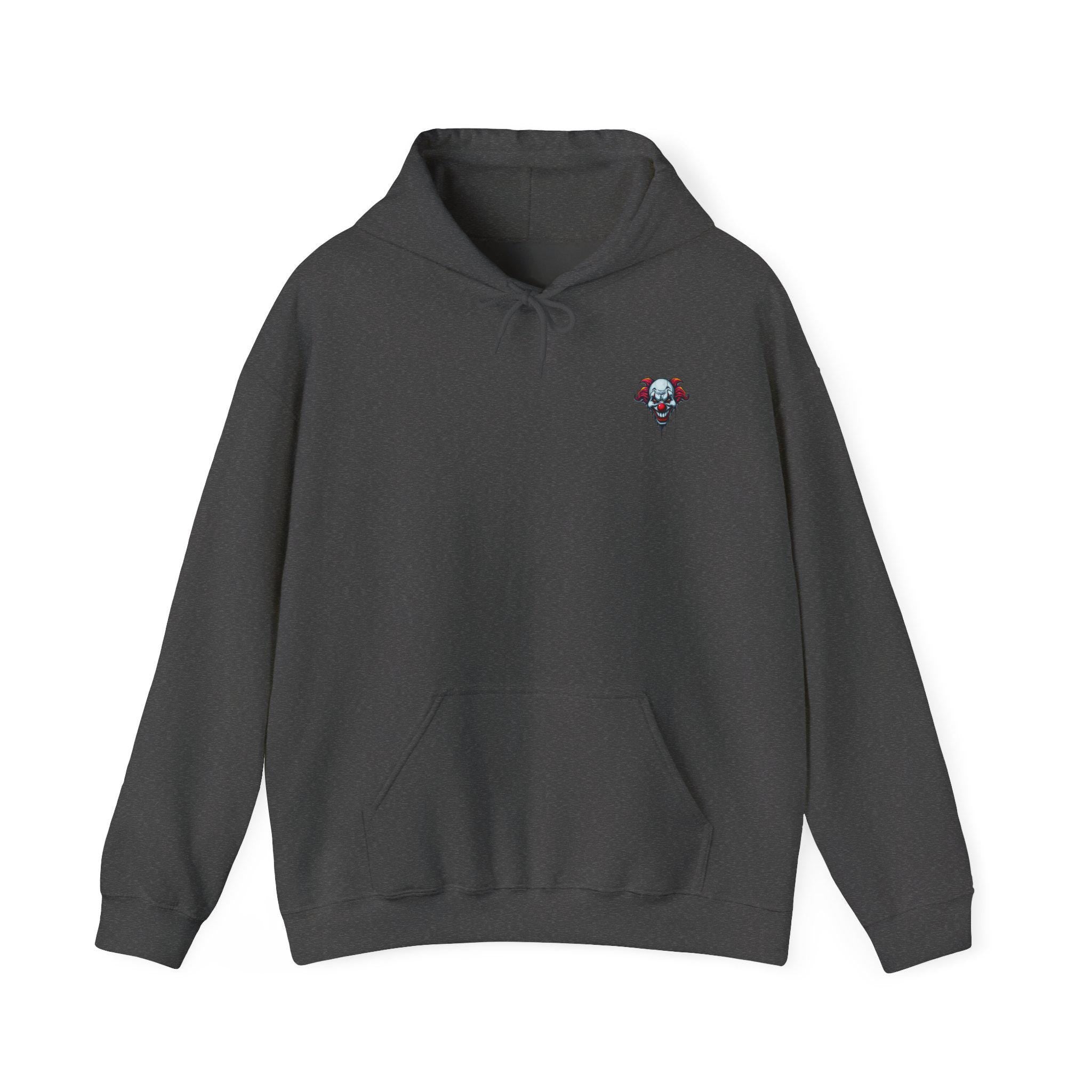 Quit Clownin Face hoodie | Skull Clown Back Graphic Hoodie