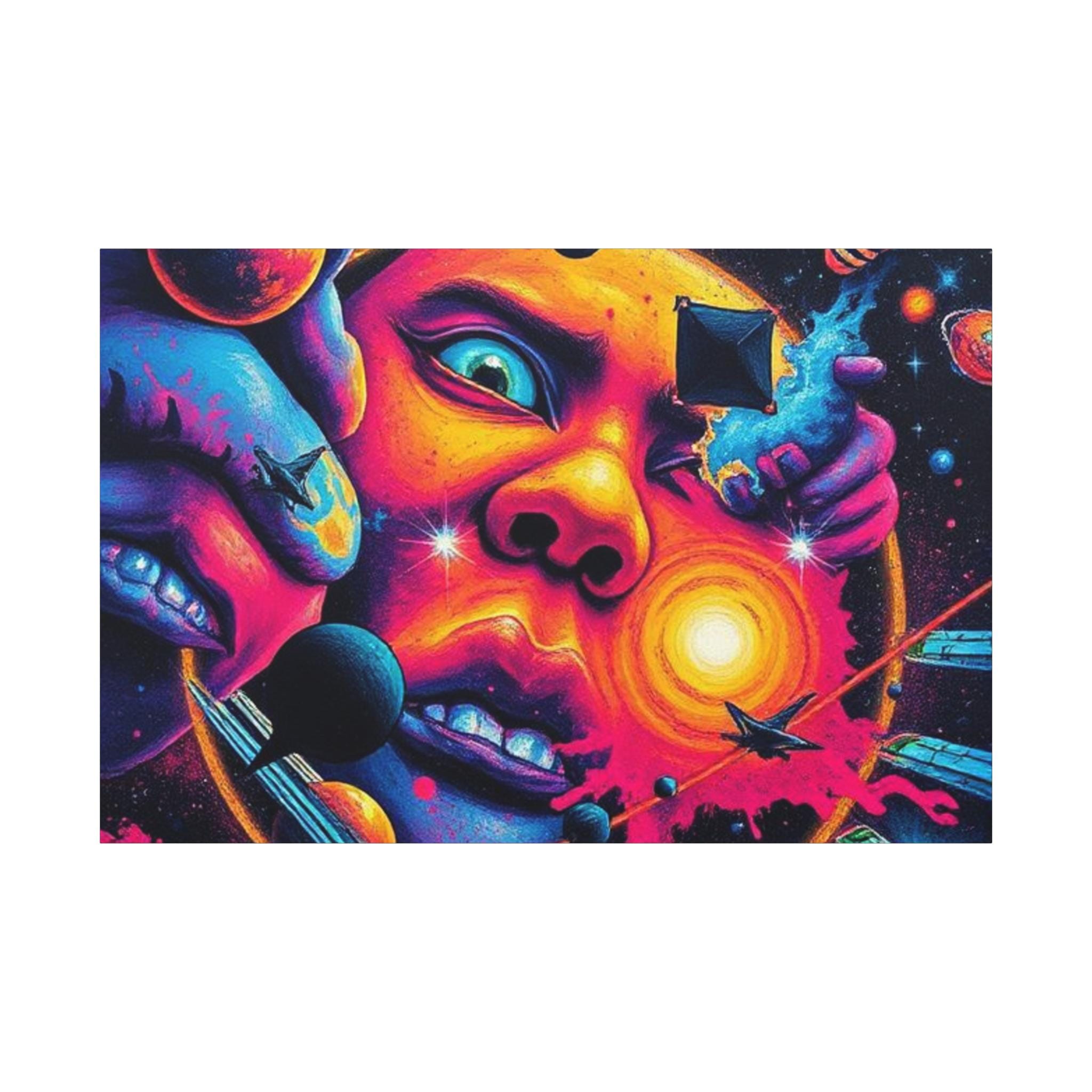 Psychedelic Cosmic Face Canvas | Matte Stretched Canvas