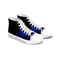 Blue Hexagon Circuit Women's High Top Sneakers | Geometric Pattern Athletic Shoes