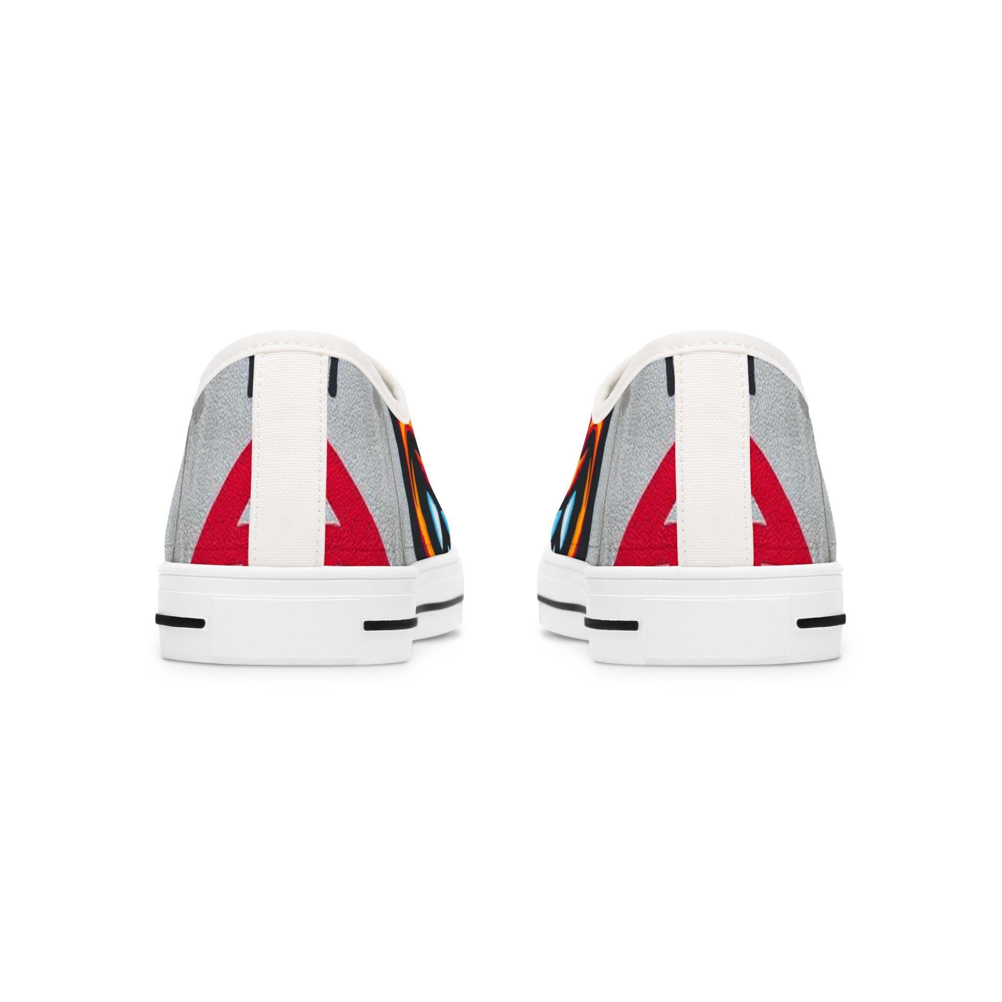 Evil Smile Graffiti Emoji Face Women's Low Top Sneakers | Street Art Graffiti Print